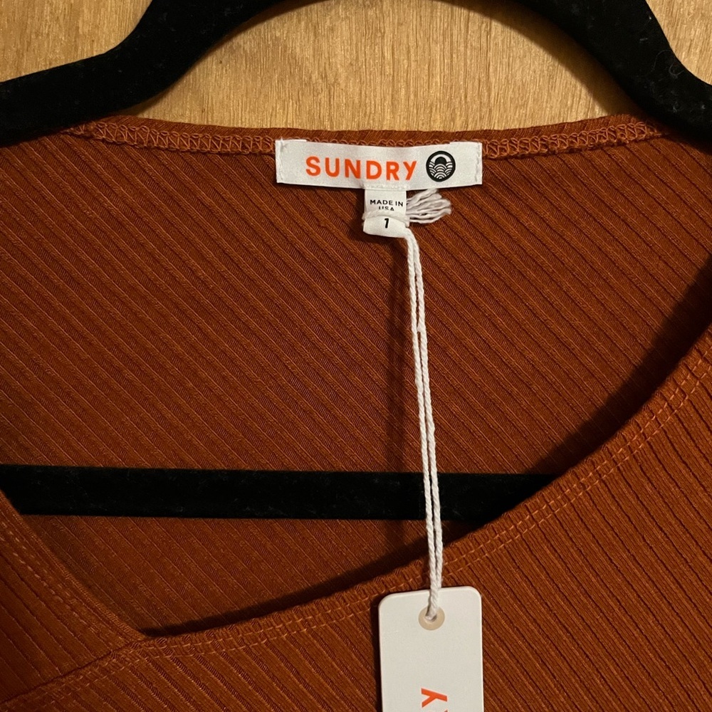 Sundry Ribbed Long Sleeve Dress - Picture 4 of 7